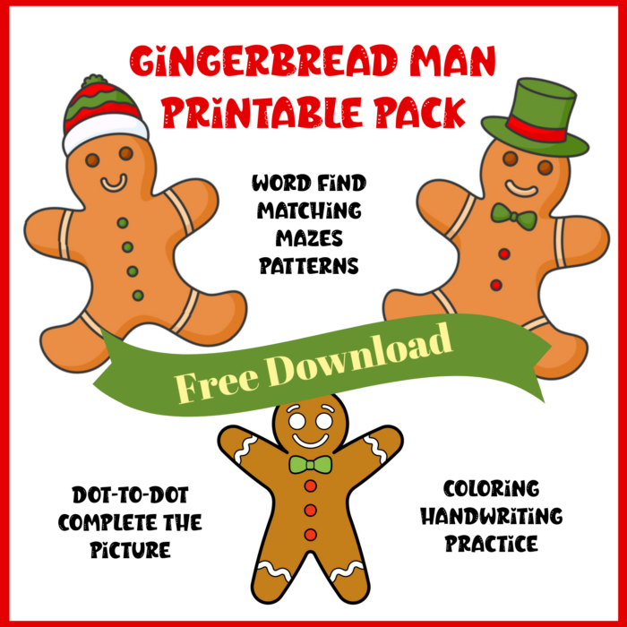 Gingerbread Man Printable Pack