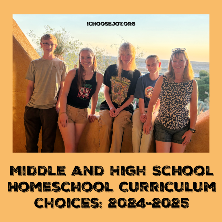 Middle and High School Homeschool Curriculum 2024-2025