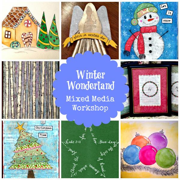 Winter Wonderland mixed media workshop