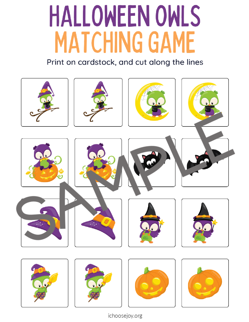 Halloween Owls matching game