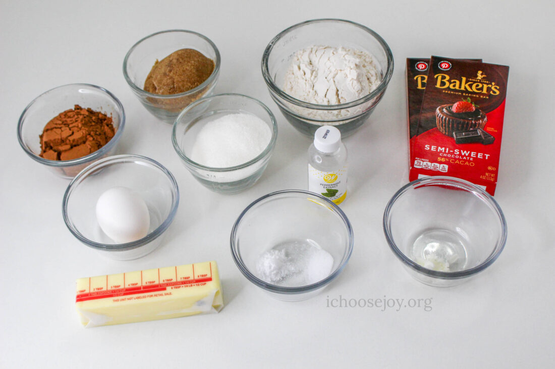 Homemade Thin Mint Cookies ingredients