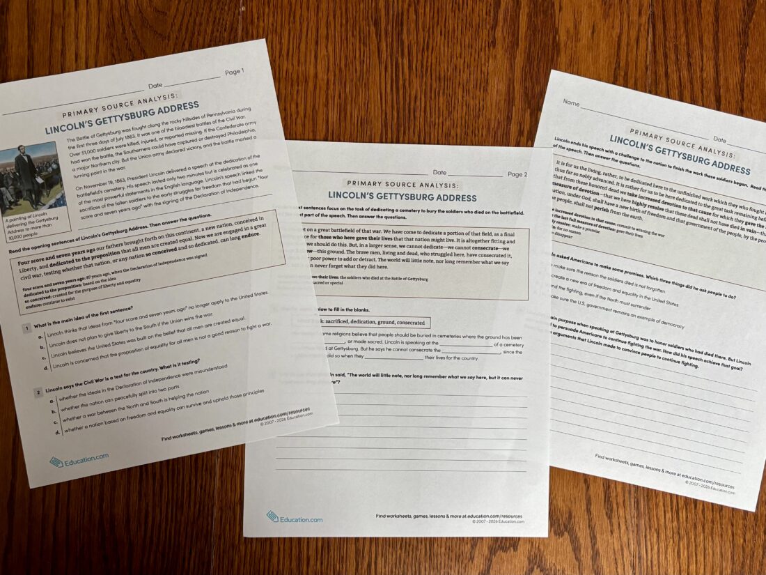 How to Use Worksheets for Homeschool (Without Busywork): A Real Example from Our Civil War Study