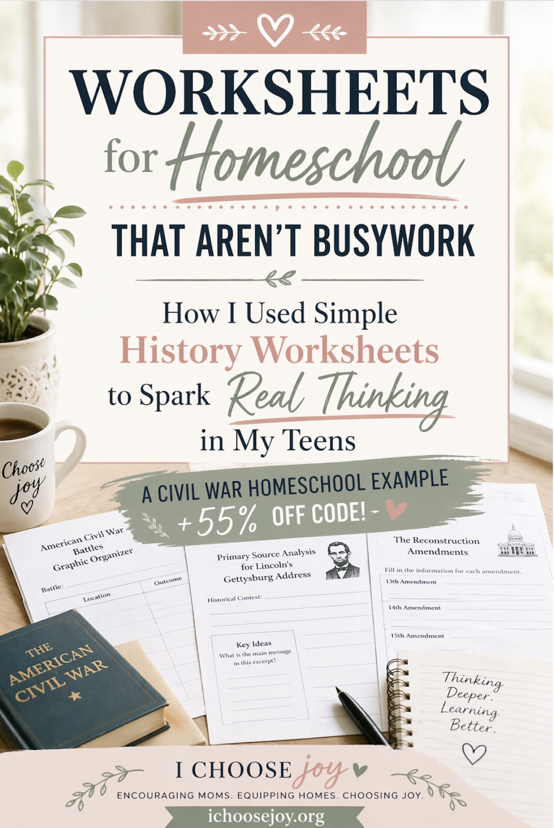 How to Use Worksheets for Homeschool (Without Busywork): A Real Example from Our Civil War Study
