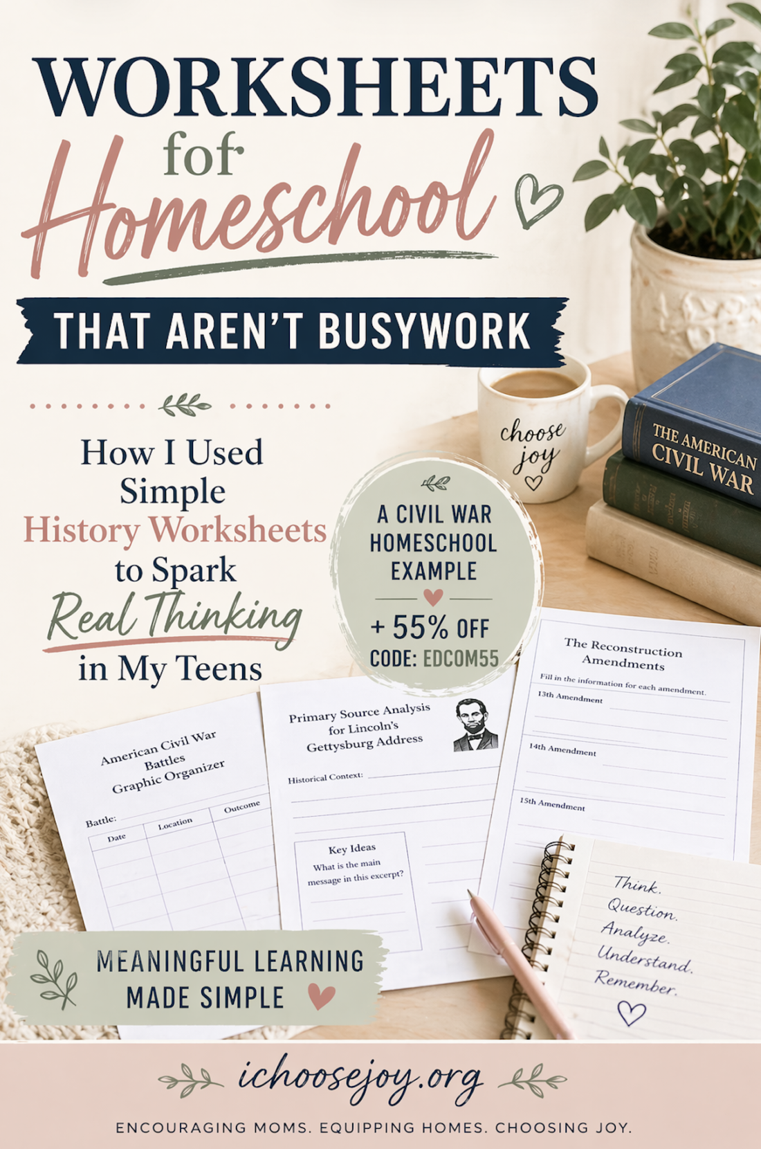 How to Use Worksheets for Homeschool (Without Busywork): A Real Example from Our Civil War Study